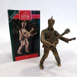 NEW 1992 HALLMARK ELVIS PRESLEY BRASS PLATED CHRISTMAS ORNAMENT